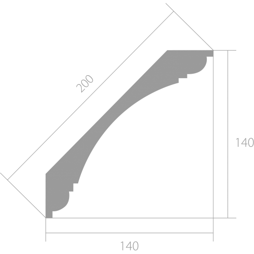 Карниз Ultrawood арт. CR 0003 i (2000 х 140 х 140 мм)