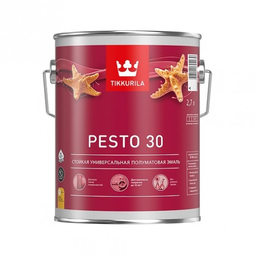 Эмаль алкидная стойкая полуматовая Pesto 30 (Песто 30) TIKKURILA