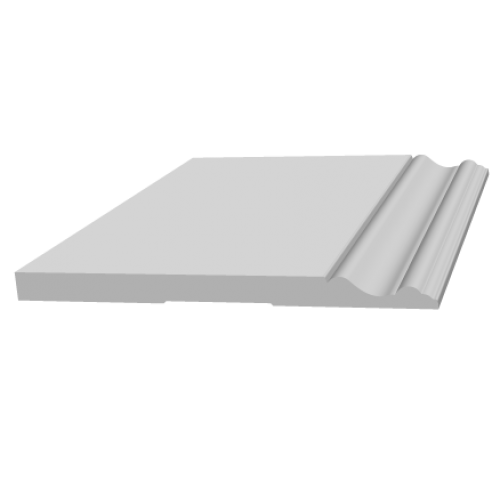 Плинтус белый Ultrawood арт. Base 0005 p (2000 x 219 x 15 мм.)