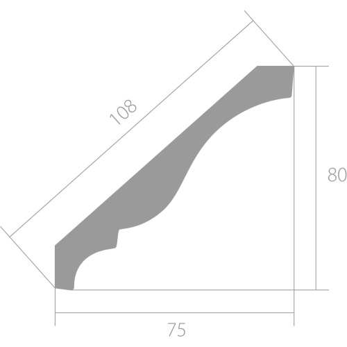 Карниз Ultrawood арт. CR 0001 i (2000 х 80 х 75)