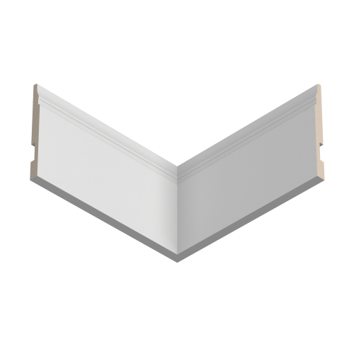 Плинтус белый Ultrawood арт. Base 5214 p (2000 x 133 x 12 мм.)