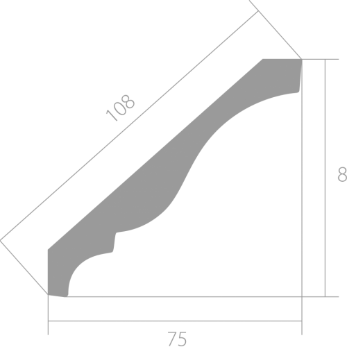 Карниз Ultrawood арт. CR 0001 (2440 х 80 х 75)