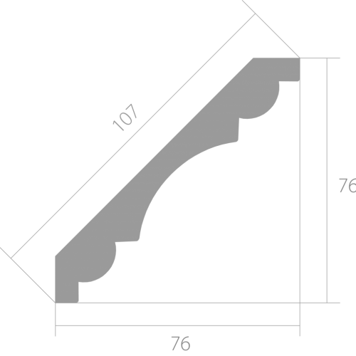 Карниз Ultrawood арт. CR 0018 (2440 х 76 х 76)