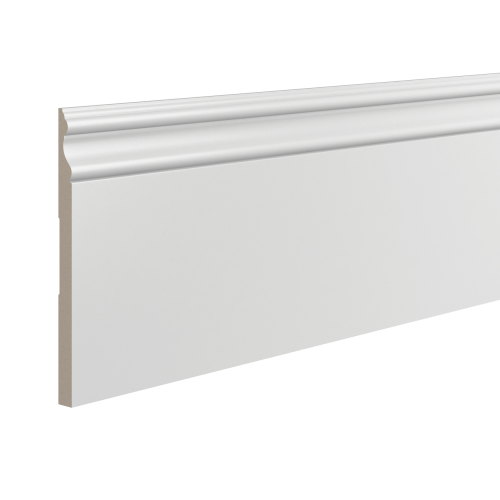 Плинтус белый Ultrawood арт. Base 0005 p (2000 x 219 x 15 мм.)