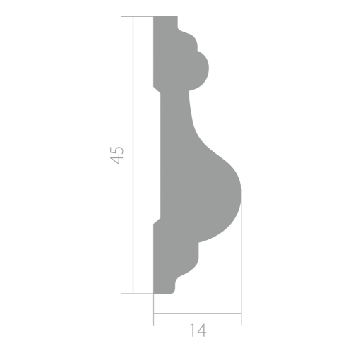 Молдинг белый Ultrawood арт. U 0002 p (2000 х 45 х 14)