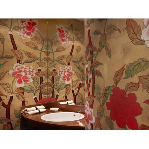 Английские обои De Gournay, коллекция Japanese & Korean, артикул Korean Peony/K-01