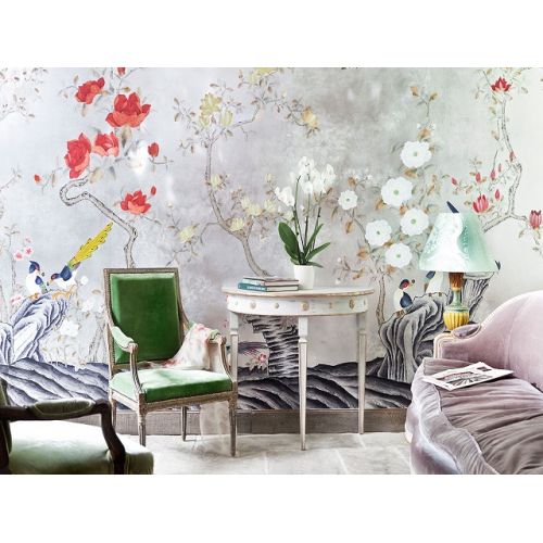 Английские обои De Gournay, коллекция Japanese & Korean, артикул Japanese Garden/K-05