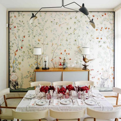 Английские обои De Gournay, коллекция Chinoiserie, артикул Jardinieres &Citrus Trees/C-075