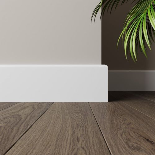 Плинтус белый Ultrawood арт. Base 8012 p (2000 x 80 x 12 мм.)