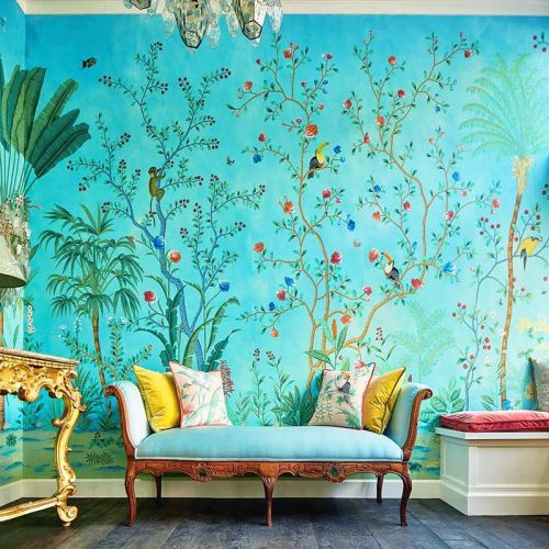 Английские обои De Gournay, коллекция Chinoiserie, артикул Amazonia/C-087