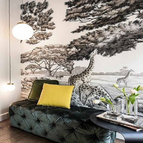 Английские обои De Gournay, коллекция Papiers Peints Panoramiques, артикул African Savannah/E-24