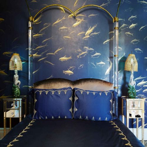Английские обои De Gournay, коллекция Japanese & Korean, артикул Fishes/K-08