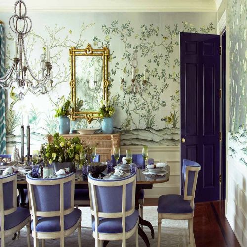 Английские обои De Gournay, коллекция Chinoiserie, артикул Jardinieres &Citrus Trees/C-075