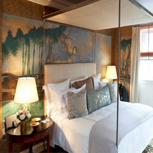 Английские обои De Gournay, коллекция Japanese & Korean, артикул Bamboo River Blossom/K-14