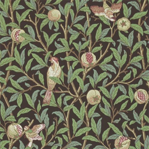 Обои Morris 216867 Bird & Pomegranate Charcoal