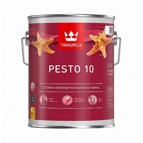 Эмаль алкидная стойкая матовая Pesto 10 (Песто 10) TIKKURILA Эмаль алкидная стойкая матовая Pesto 10 (Песто 10) TIKKURILA
