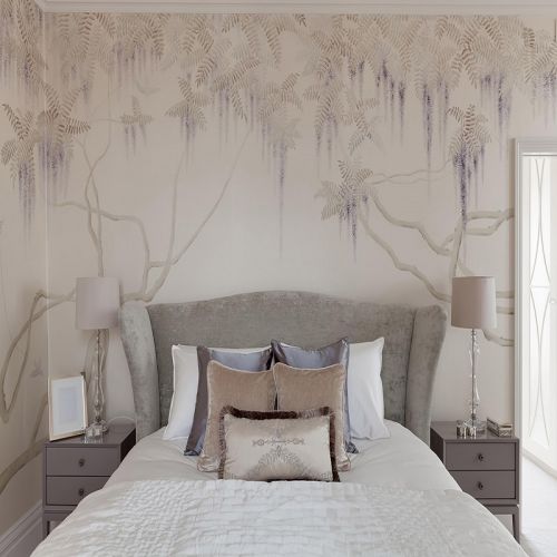  Английские обои De Gournay, коллекция Japanese & Korean, артикул Wisteria/K-06