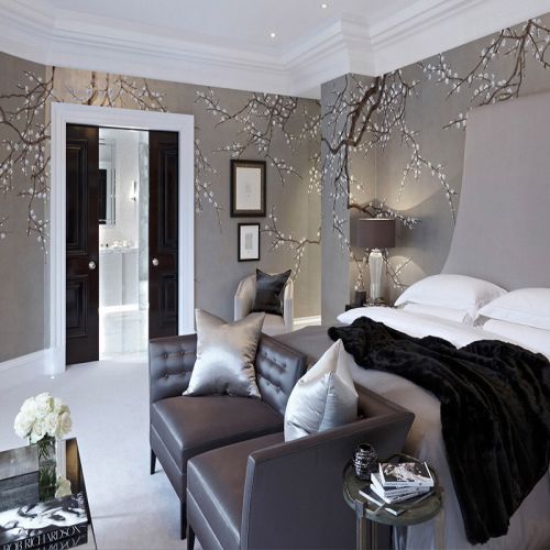  Английские обои De Gournay, коллекция Japanese & Korean, артикул Plum Blossom/K-07