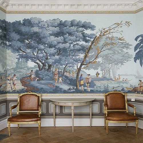 Английские обои De Gournay, коллекция Papiers Peints Panoramiques, артикул Les Sauvage de la Mer Pacifique/E-14