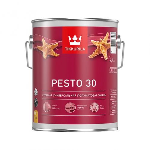 Эмаль алкидная стойкая полуматовая Pesto 30 (Песто 30) TIKKURILA Эмаль алкидная стойкая полуматовая Pesto 30 (Песто 30) TIKKURILA