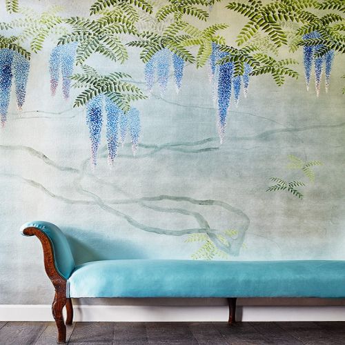  Английские обои De Gournay, коллекция Japanese & Korean, артикул Wisteria/K-06