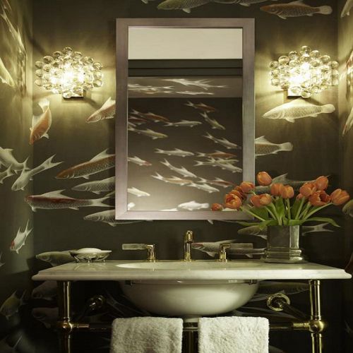 Английские обои De Gournay, коллекция Japanese & Korean, артикул Fishes/K-08