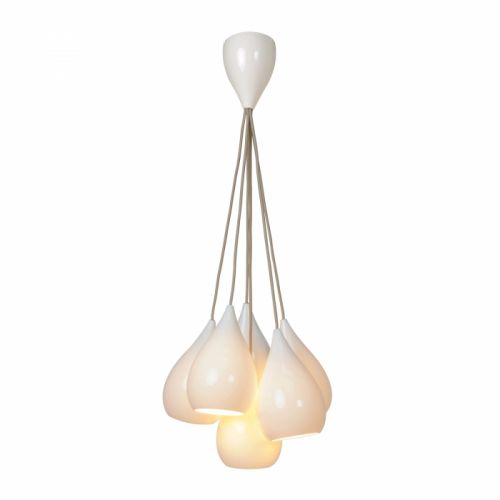 Подвесной светильник Original BTC Drop One Grouping of Six Pendant Light, White Gloss, FP444N