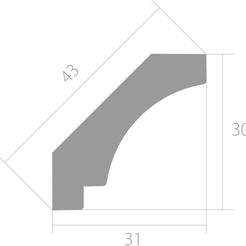 Карниз Ultrawood арт. CR 0014 i (2000 х 30 х 31)