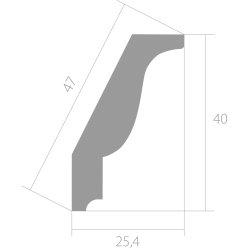 Карниз Ultrawood арт. CR 0025 (2440 х 40 х 25,4)