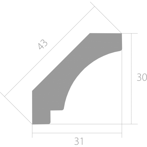 Карниз Ultrawood арт. CR 0014 i (2000 х 30 х 31)