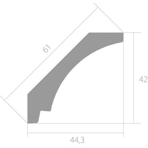 Карниз Ultrawood арт. CR 0017 i (2000 х 42 х 44,3)