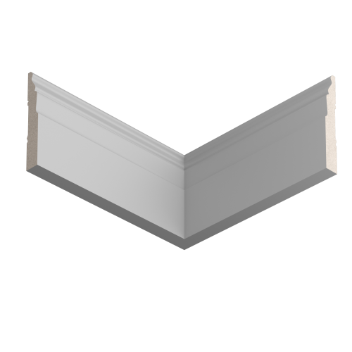 Плинтус белый Ultrawood арт. Base 0022 p (2000 x 80 x 12 мм.)